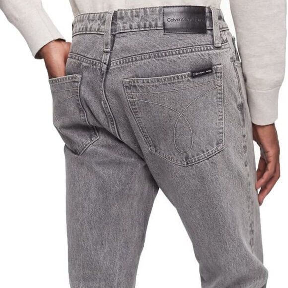 Calvin Klein Men's Slim-Straight Fit Stretch Palmer Grey Jeans - Picture 3 of 7